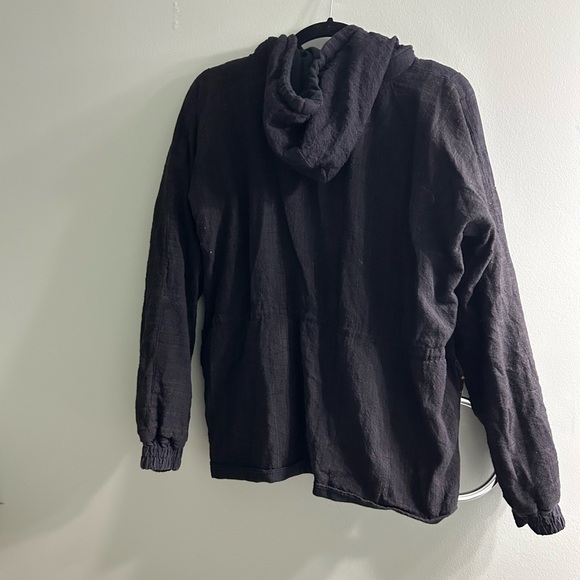 Guatemalan Parka Jacket Black Guatemalan Mayan Western Coat - Picture 2 of 5